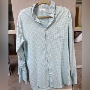 Peter Millar Button Down Blue Gingham Shirt
